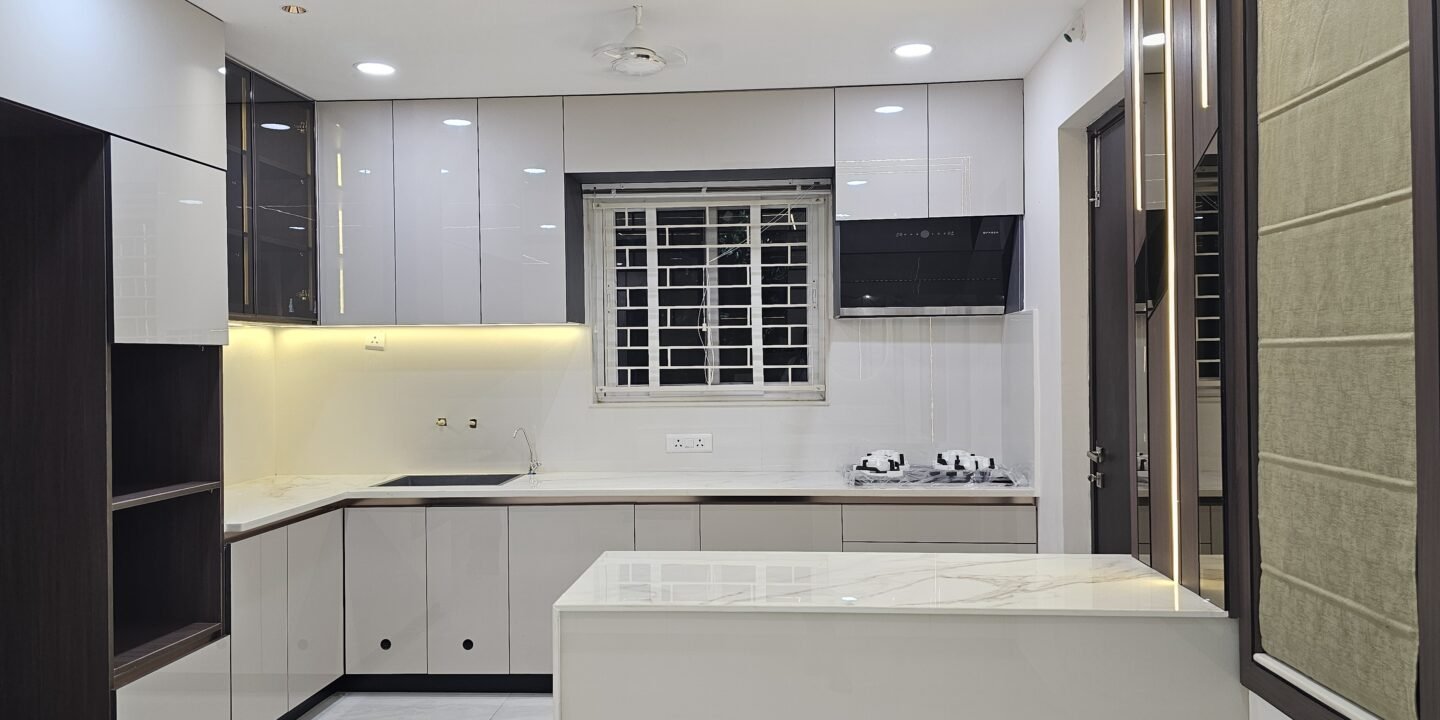 Modern kitchen room interior designed by interior designers in Tukkuguda