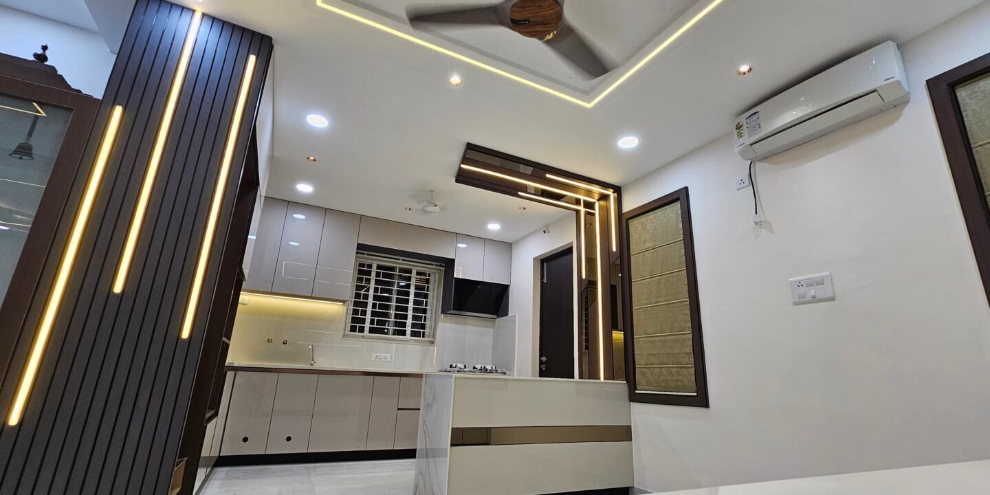 Modern living room interior designed by interior designers in Tukkuguda