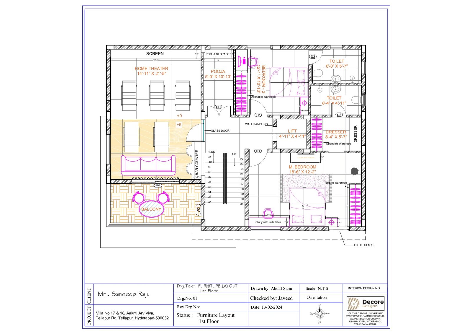 1st Floor Furniture Layout