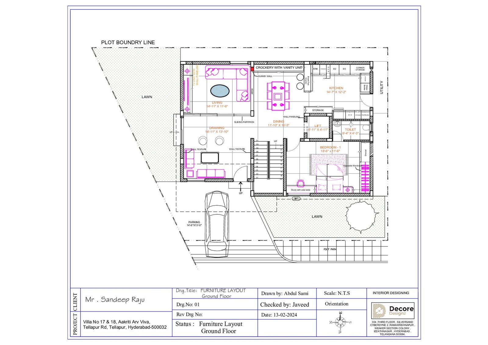 Ground Floor Furniture Layout
