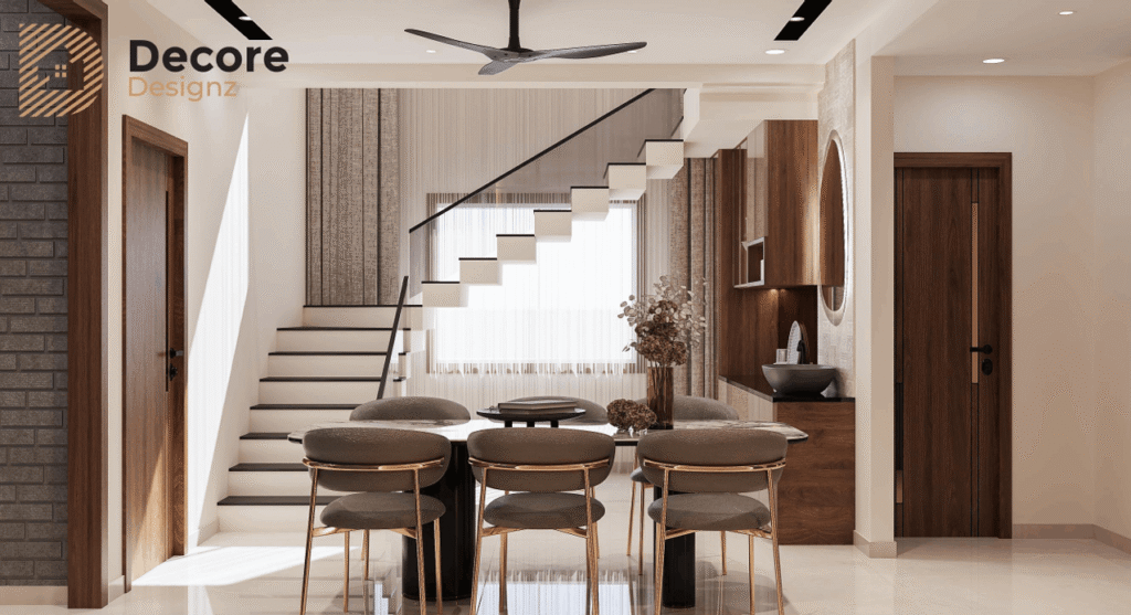 living room. dining room