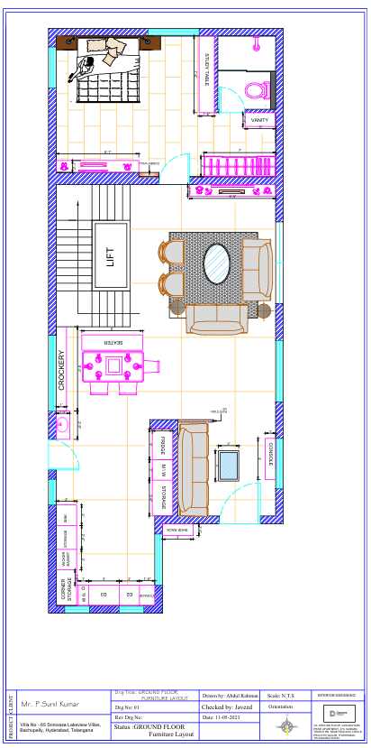 villa interior design in Mallampet