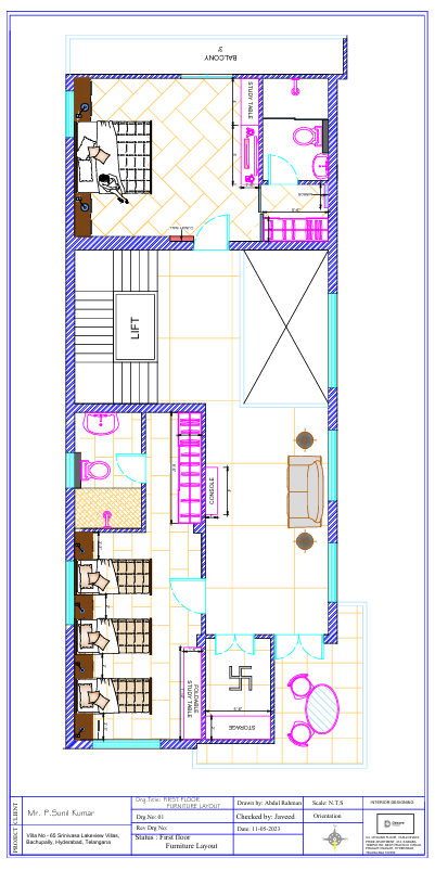 villa interior design in Mallampet