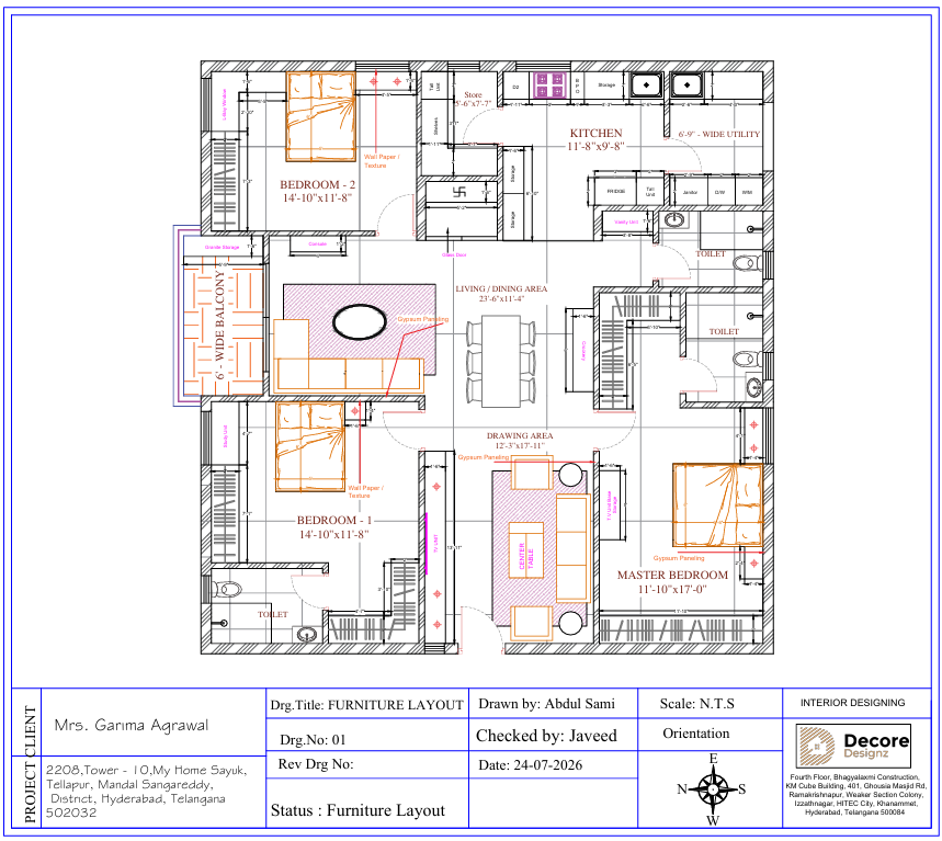 3BHK Layout My Home Sayuk Tellapur