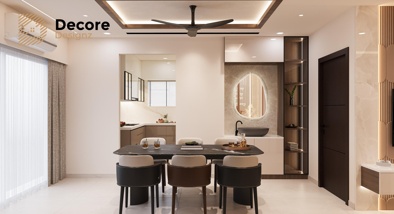 Modern Home Interior Design at Aparna Zenon, Puppalaguda, 11 Dining Area, Aparna Sarovar Zicon, Nallagandla