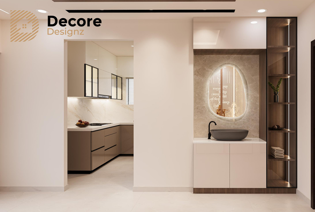Modern Home Interior Design at Aparna Zenon, Puppalaguda, 10 Sink and Utility Storage, Aparna Sarovar Zicon, Nallagandla