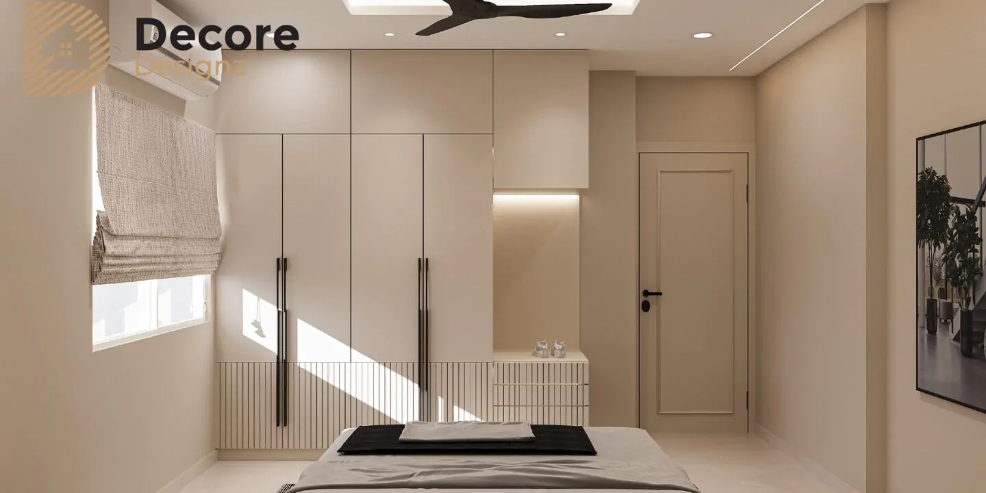 wardrobe with open storage