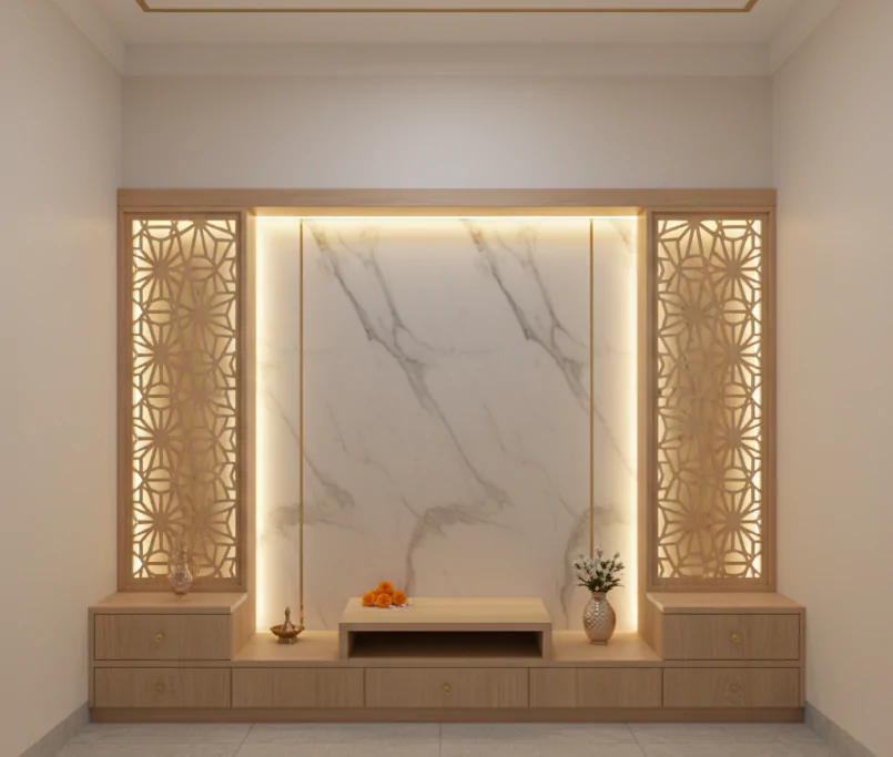 Modern Pooja Room Design in Hyderabad